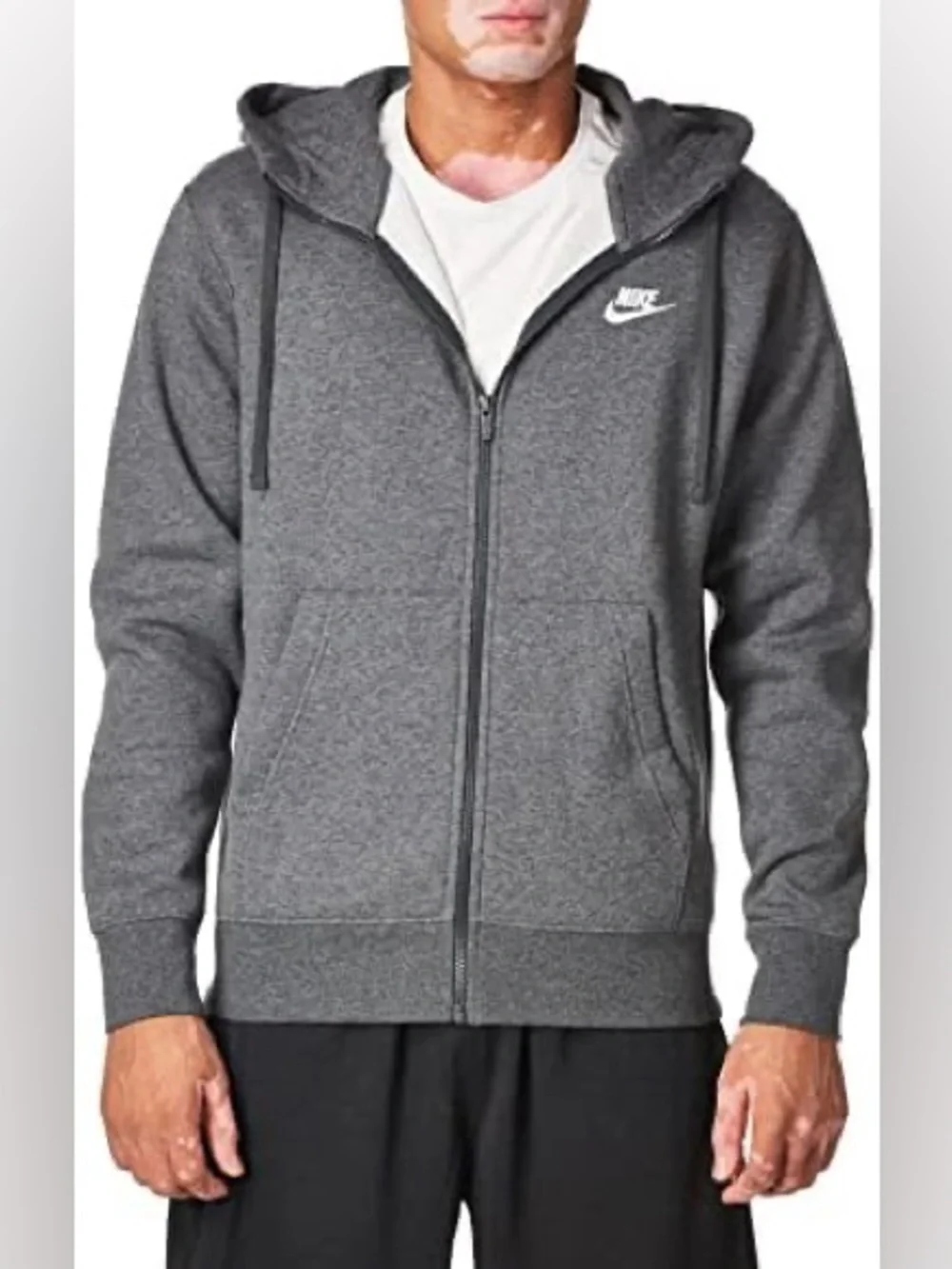 #370- Nike Men’s Gray Zip-Up Hooded Sweatshirt